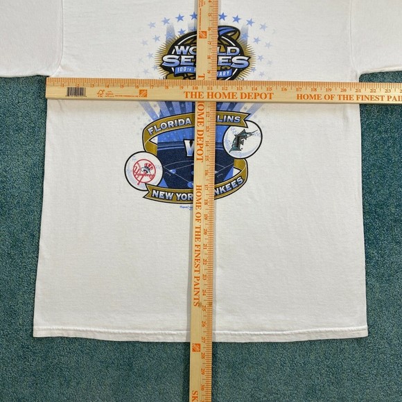 VINTAGE Florida Marlins New York Yankees 2003 World Series Shirt Large Baseball - Picture 8 of 9